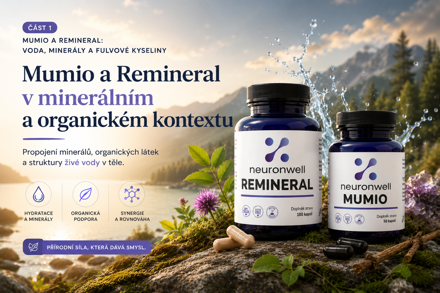 Fulvové kyseliny, minerály a hydratace organismu: role mumia a Remineralu