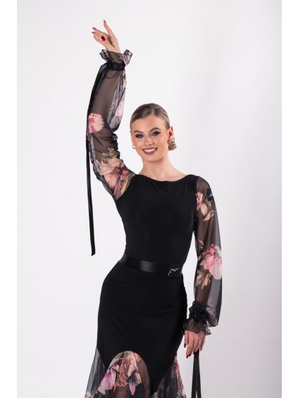 Body průhledné rukávy květina