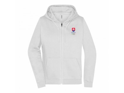 Mikina klokanka so zipsom dámska biela (Farba Červená, Veľkosť 2XL)