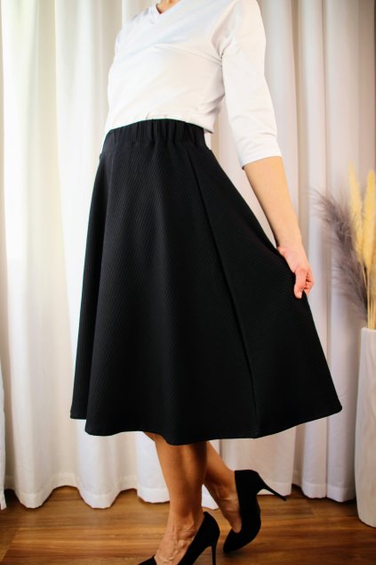 Půlkolová sukně Grace Smooth Elegant  černá