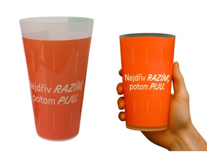 kelímek na studené nápoje oranžový 0,5l a