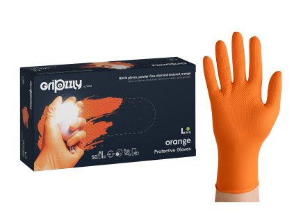 rukavice nitrilové oranžové
