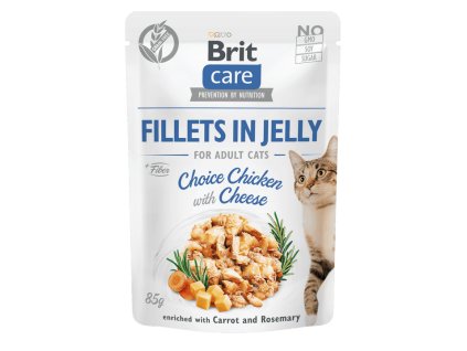1206 brit care cat fillets in jelly choice chicken with cheese 85 g
