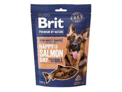 1506 brit premium by nature dog semi moist snacks salmon with dill 180 g