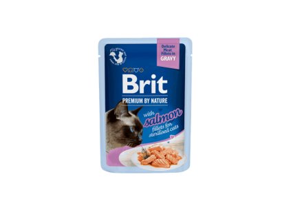 1725 1725 brit premium by nature cat delicate fillets in gravy with salmon for sterilised 85 g