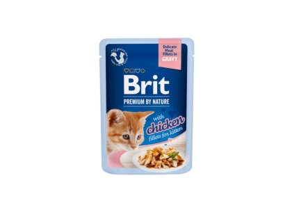 1728 1 brit premium by nature delicate fillets in gravy with chicken for kitten 85 g