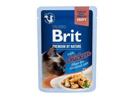 1734 brit premium cat delicate fillets in gravy with chicken for sterilised 85 g
