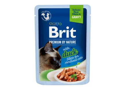 1740 brit premium cat delicate fillets in gravy with duck for sterilised 85 g