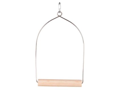 Dřevěná houpačka závěsná, dřevo/drát (Velikost 15 x 27 cm)