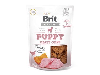 33825 957 957 brit jerky puppy turkey meaty coins 80 g