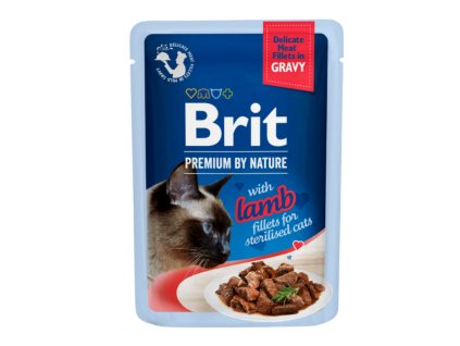 34383 1737 1737 brit premium cat delicate fillets in gravy with lamb for sterilised 85 g
