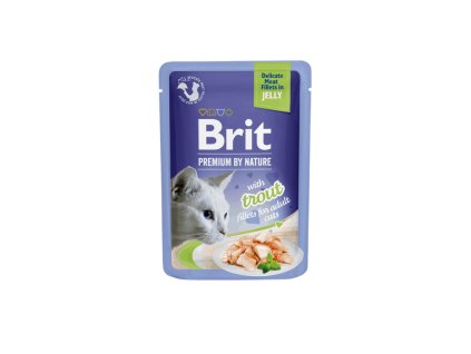 34401 1707 1707 brit premium by nature cat delicate fillets in jelly with trout 85 g