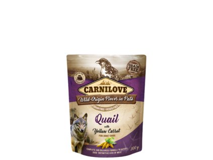 231 231 carnilove dog pouch pate quail with yellow carrot 300 g