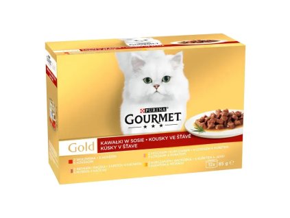 3837 gourmet gold multipack s hovezim lososem a kuretem krutou a kachnou kuretem a jatry