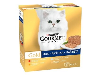 GOURMET GOLD multipack paštiky s hovězím játry tuňákem krůtou 8x85g