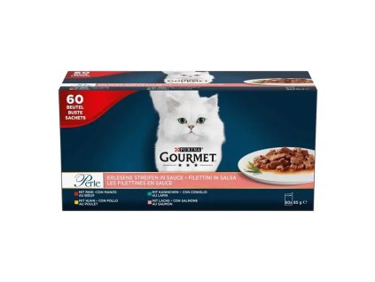 GOURMET Perle multipack minifiletky hovězí kuře králík losos ve šťávě