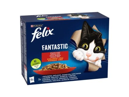 3912 felix fantastic multipack s kuretem hovezim kralikem a jehnecim v zele 12x85g