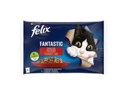 3930 felix fantastic multipack s kuretem a hovezim v zele 4x85g