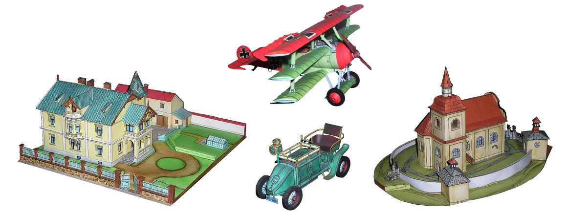 Vila z roku 1901 v Petrovicích - Fokker Dr. I Triplane - Elektřinou hnaný vůz poštovní - Poutní kostel Panny Marie Bolestné na Homoli - CZ ERKOtyp
