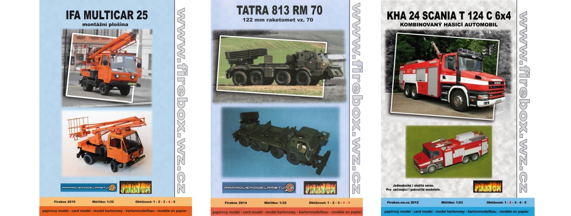 IFA Multicar - Tatra 813 RM 70 - KHA 24 Scania T 124 6x4 - CZ Firebox