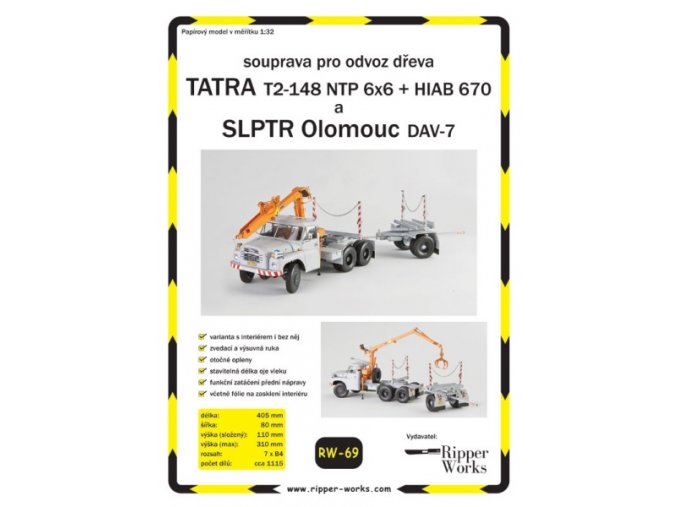 Tatra T2-148 NTP 6x6 + HIAB 670 + DAV-7