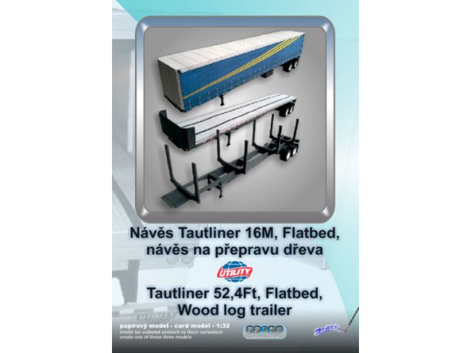 Tautliner Utility 16M / Flatbed / návěs na dřevo