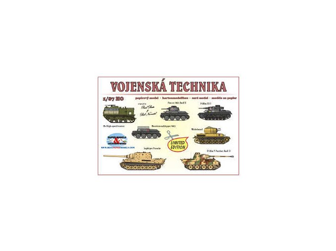 Vojenská technika -- M4 High-speed tractor, Panzer 38(t) AusF. E, PzKfw. III J, Munitionsschlepper 38(t), Wirbelwind, Jagdtiger Porsche, PzKfw. V Panther AusF. D (SdKfz 171)