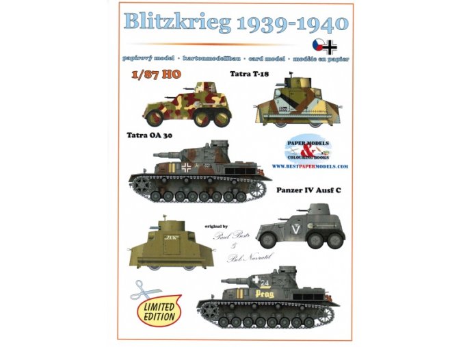 Blitzkrieg 1939-1940 - 2× Tatra OA 30, 2× Tatra T-18, 2× Panzer IV Ausf C