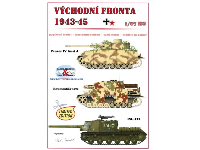 Východní fronta 1943-44 - Panzer IV Ausf J, Brummbär late, ISU-122