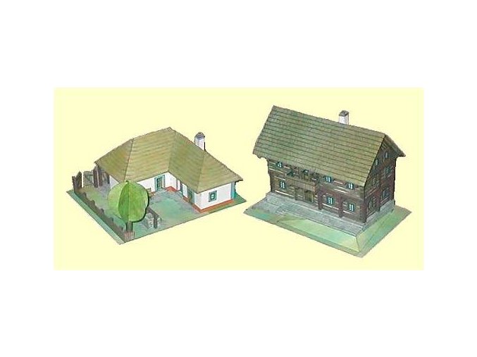 hliněný dům z Moravy + roubené stavení z Kokořínska