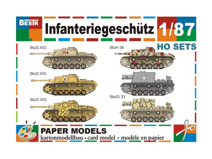 Infanteriegeschütz - pěchotní zbraně - 6 různých strojů