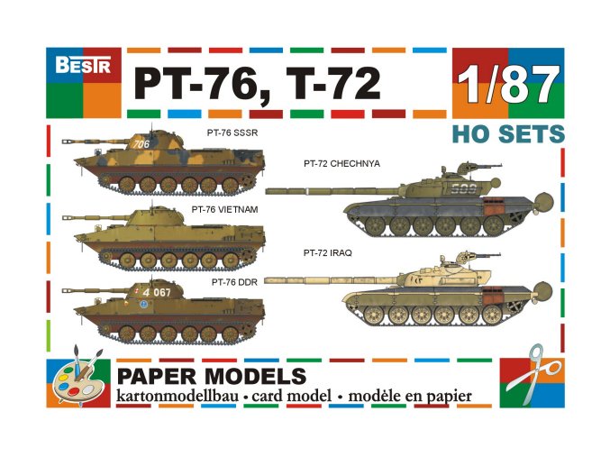 PT-76 (3 ks) + T-72 (2 ks)