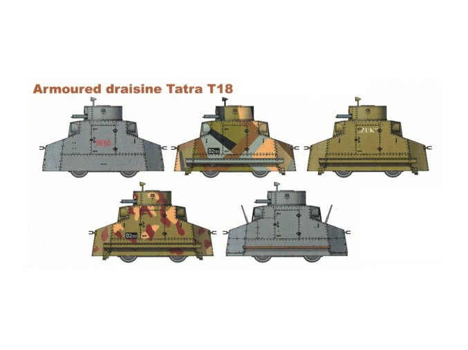 Obrněná drezína Tatra T-18 - 5 různých verzí