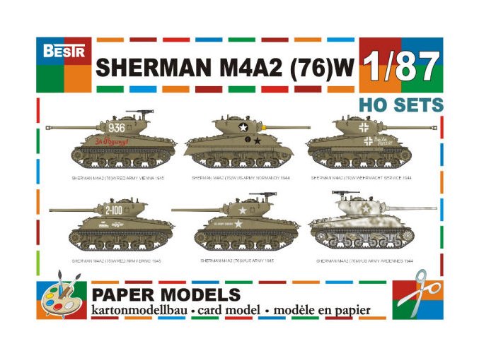 Sherman M4A2 (76)W  - 6 různých verzí