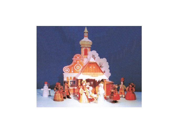 Prostorový vánoční betlém s krojovanými figurkami
