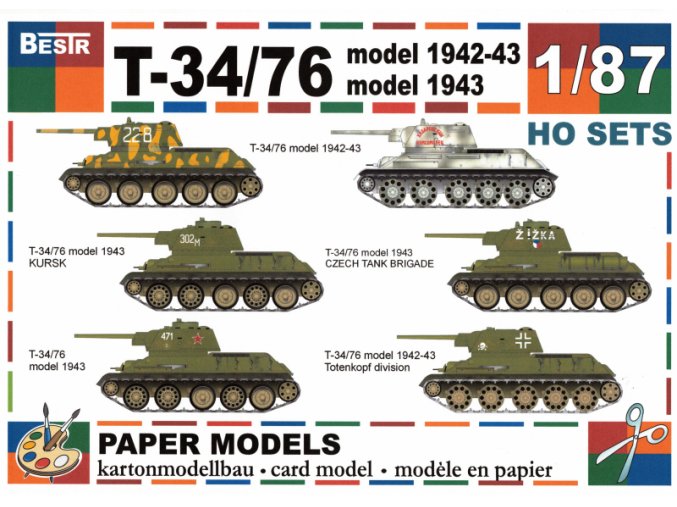 Ruský tank T-34/76 (1942/43) - 6 různých verzí