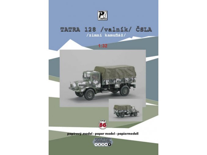 TATRA 128 ČSLA - valník - zimní kamufláž
