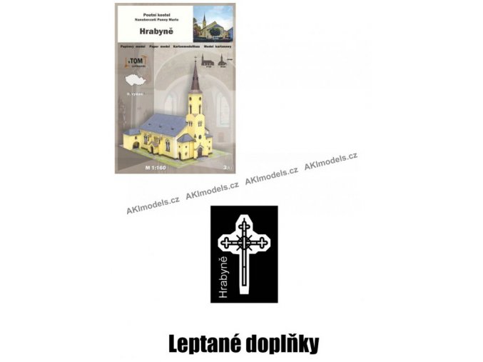 Hrabyně - poutní kostel Nanebevzetí Panny Marie - LEPTANÉ DOPLŇKY - kříž