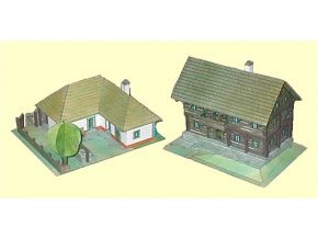 roubené stavení z Kokořínska + hliněný dům z jihovýchodní Moravy