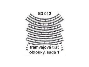 Tramvajová trať oblouky, sada 1