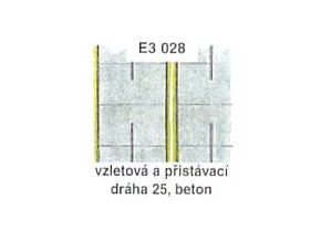 Vzletová a přistávací dráha 25, beton