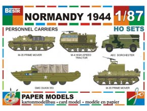 M-35 Prime Mover + M-4 high-speed tractor + AEC Dorchester + GMC DUKW 353 + M-35 Prime Mover (M10A1) (Normandy 1944)