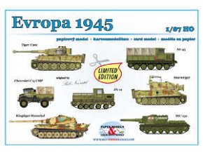 Evropa 1945 -- Tiger I late, AT-45, Chevrolet C15 CMP, JA-12, Sturmtiger, Kingtiger Henschel, ISU-152