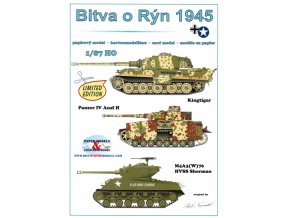 Bitva o Rýn 1945 - Kingtiger (Tiger II Serienturm), Panzer IV Ausf H, M4A3(W)76 HVSS Sherman