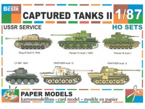 Ruské kořistní tanky II - 6ks (Stug III Ausf G 1944, Panzer IV Ausf J 1945, Panzer III Ausf J, LT-38F 1942, Panther Ausf G, Panther Ausf A)