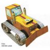 pásový traktor / buldozer na gumový pohon + figurka startéra