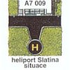 Heliport Slatina, situace