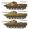PT-76 (3 ks) + T-72 (2 ks)