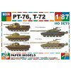 PT-76 (3 ks) + T-72 (2 ks)