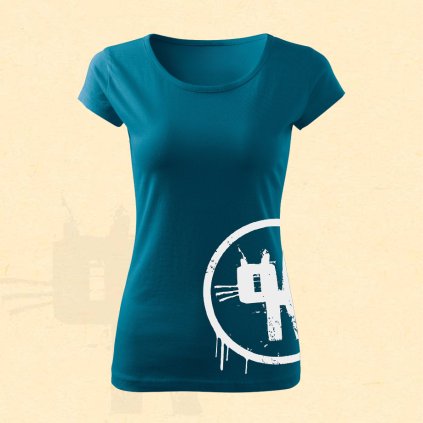 damske tricko petrolejova